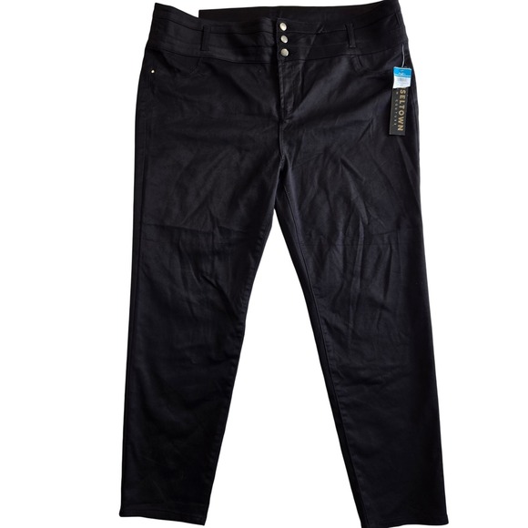 NEW Tinseltown Women's Plus Size 24W Black High Waist Soft‎ Stretch Pants - Picture 5 of 7